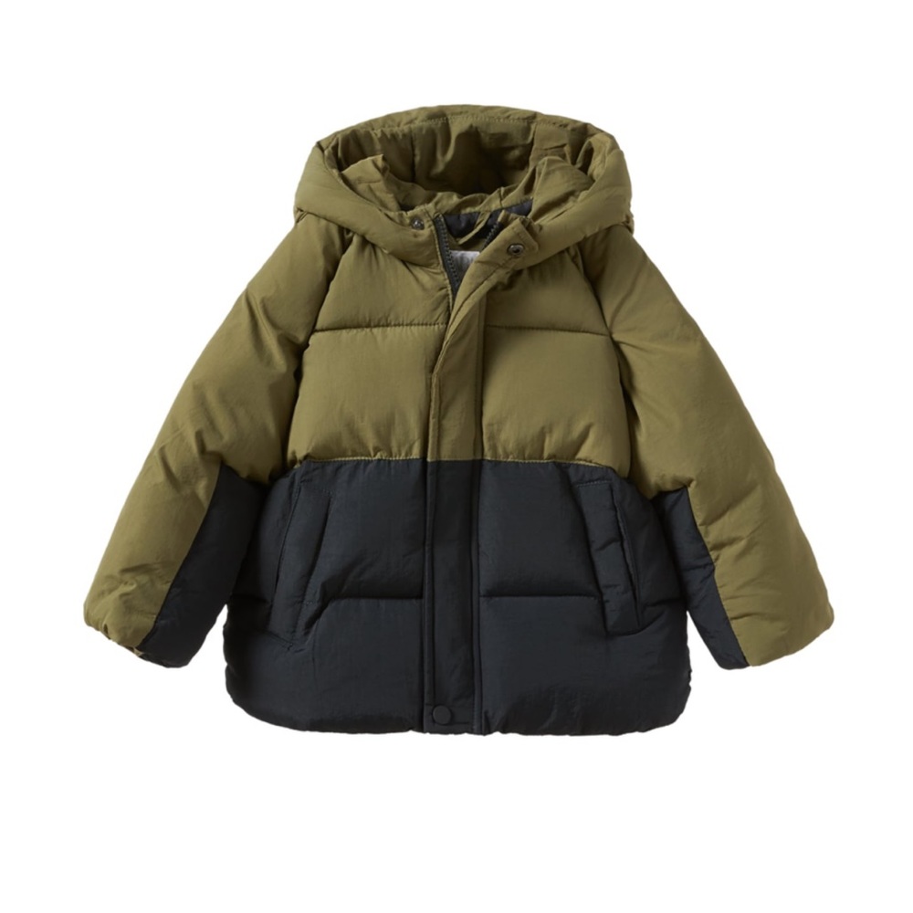 Zara Block Color Puffer Jacket